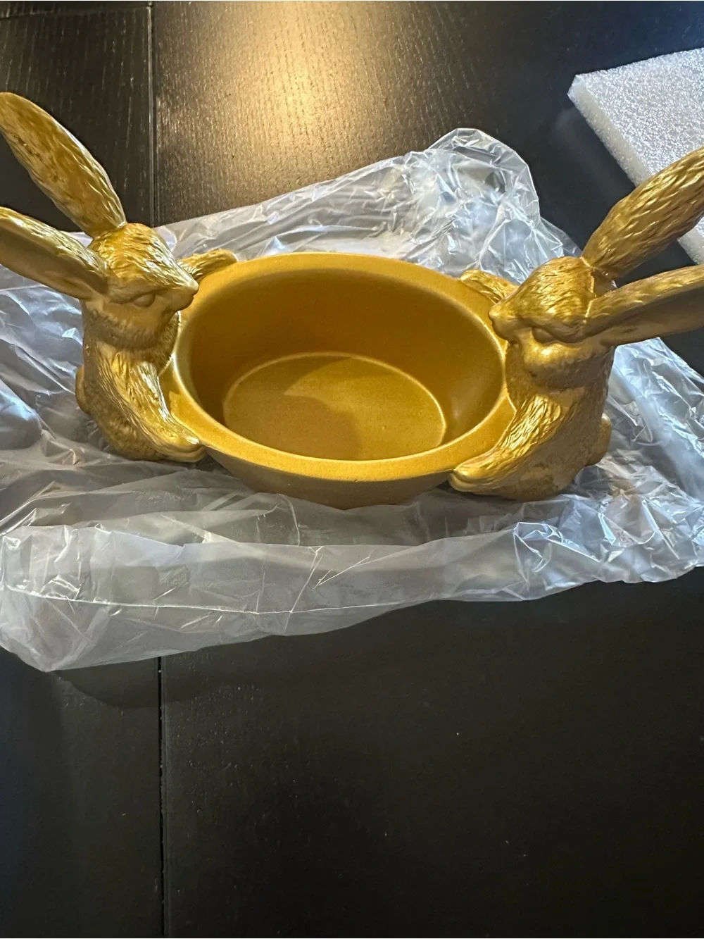 Gold Rabbit Decorative Bowl for Home Dining